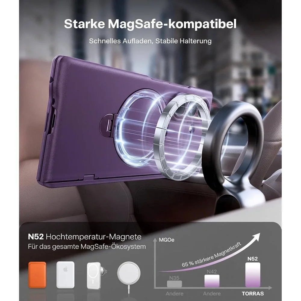 TORRAS Case Galaxy Z Fold 8 Ultra Purple NEW Magnetic Stand Hinge Protection